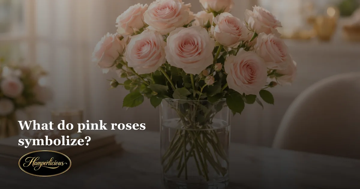 What do pink roses symbolize