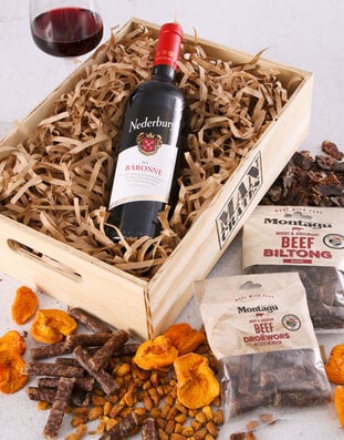 Red Wine, Biltong & Nuts Man Crate