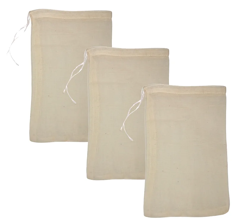 Crafty Cultures Muslin Bags (Small, For Tea, 10 x 15cm, Pack of 3)
