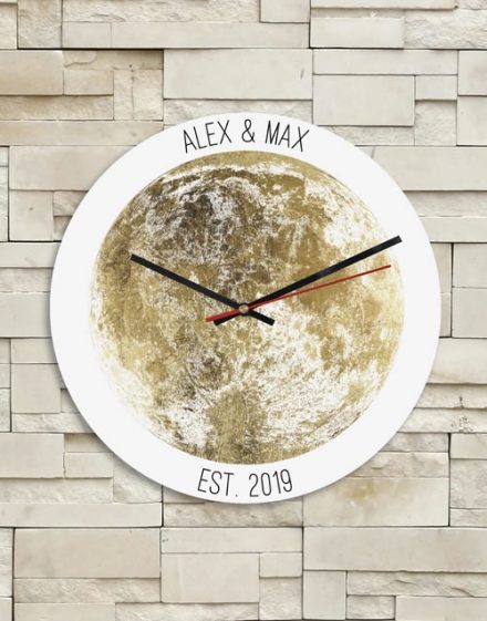 Personalised Gold Couples Name and Date Clock