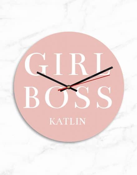 Personalised MDF Girl Boss Clock