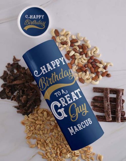 Personalised Birthday Biltong And Nut Tube