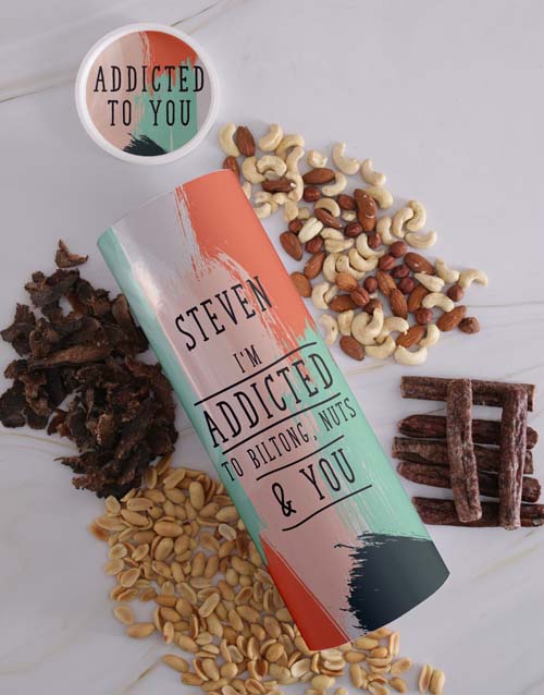 Personalised Addicted Biltong And Nut Tube