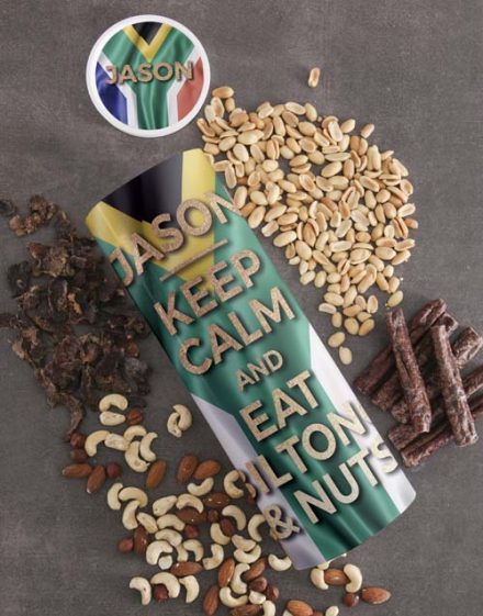 Personalised Keep Calm Biltong And Nut Tube