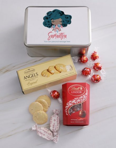 Personalised Floral Girl Snack Tin