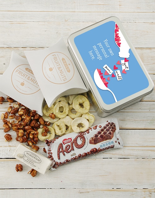 Personalised Get Well Hearts Gift Tin