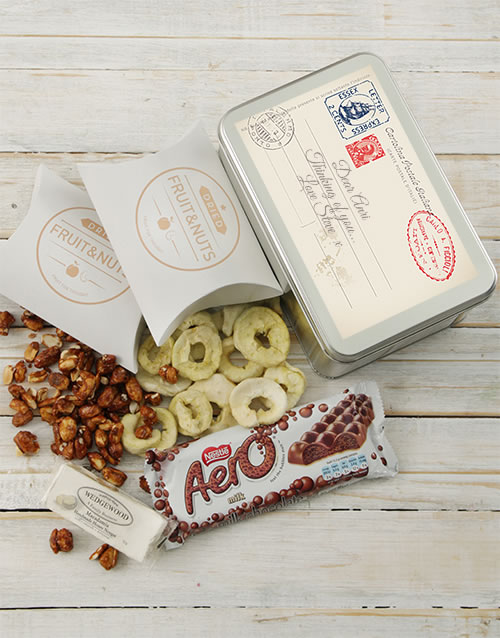 Personalised Post Card Snack Tin