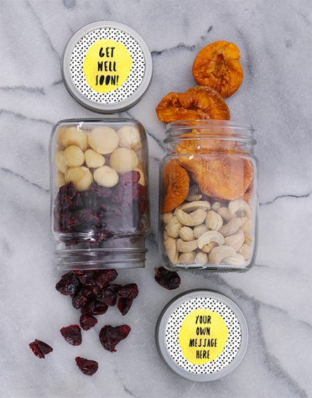 Personalised Get Well Fruit and Nut Jar Set