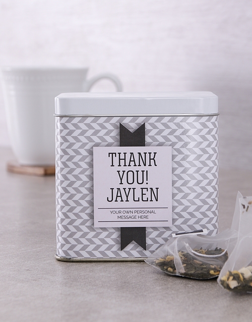Thank You Personalised Tea Gift Tin