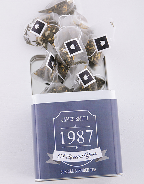 Special Year Personalised Tea Gift Tin
