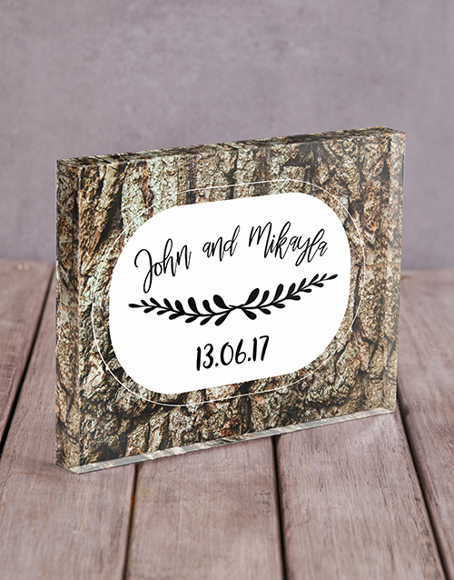 Tree Carving Acrylic Block Personalised By You