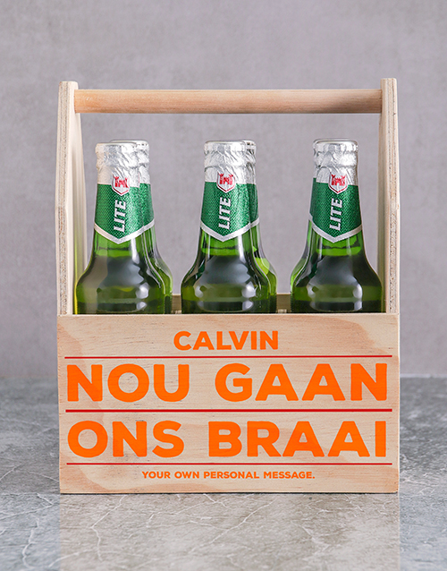 Braai Printed Beer Crate Personalised Gift