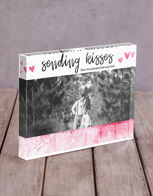 Sending Kisses Acrylic Block Personalised By You