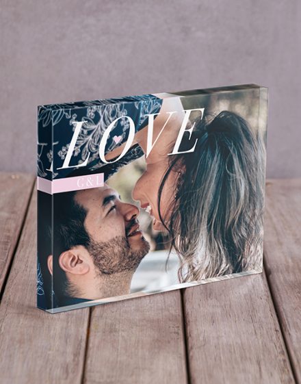 Love Initals Acrylic Block Personalised By You