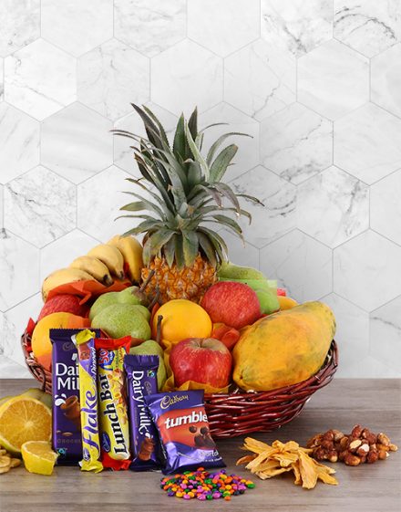 Fresh Fruit and Cadbury Chocolate Basket