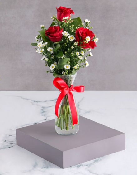 Satin Red Rose Arrangement