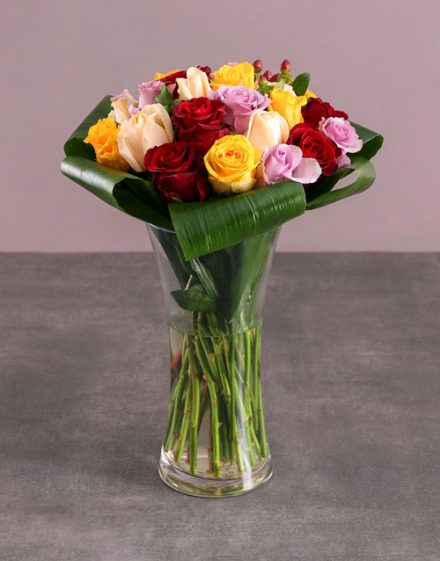 Flair Vase of Mixed Roses