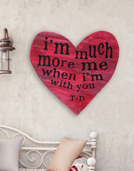 Personalised Much More Wooden Heart
