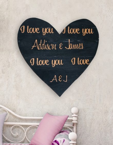 Personalised Repetition Wooden Heart