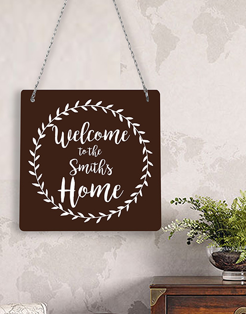Personalised Welcome Home Metal Sign