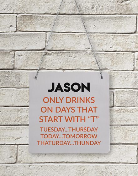 Personalised Start With T Metal Sign