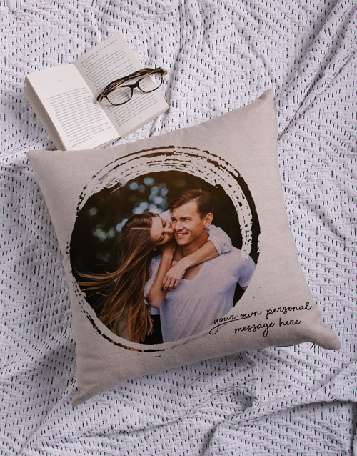 Personalised Circle Photo Scatter Cushion