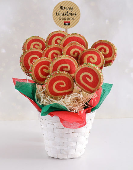 Personalised Christmas Spiral Cookie Bouquet