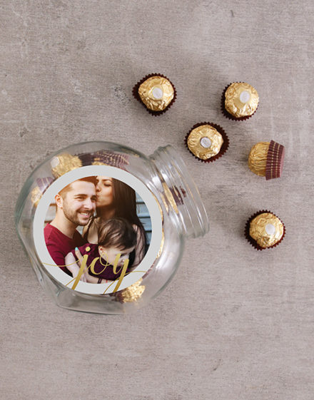 Personalised Gold Merry Christmas Candy Jar