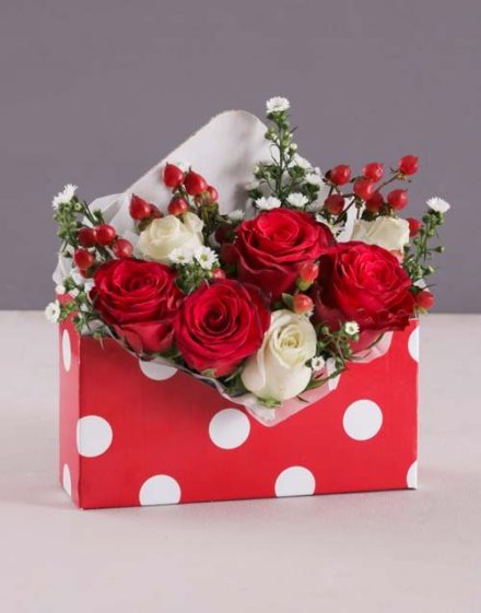 Valentines Polka Dot Rose Box