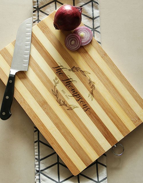 Wreath Wooden Personalised Chopping Board