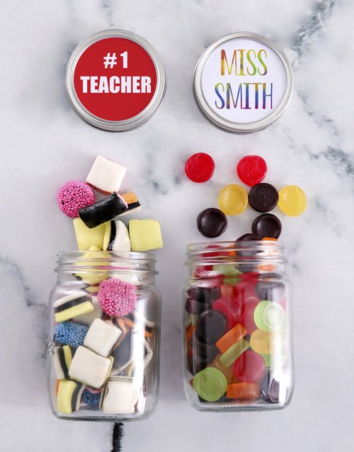 Personalized Teachers Day Sweetie Jar Gift Hamper