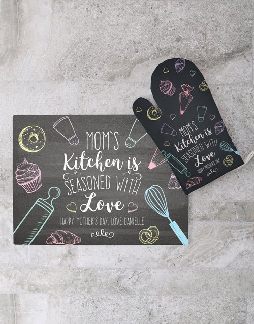Moms Kitchen Personalised Glass Chopping Board