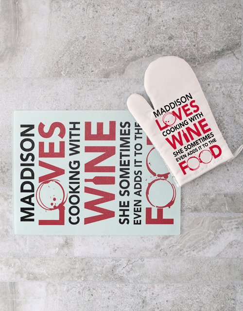 Wine Personalised Glass Chopping Board