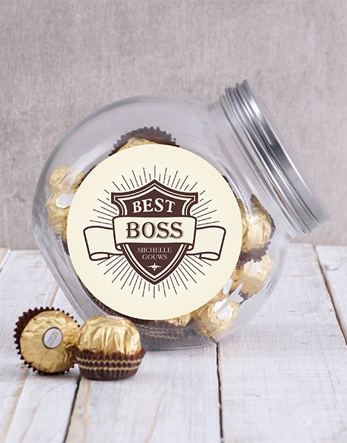 Personalized Boss Shield Candy Jar