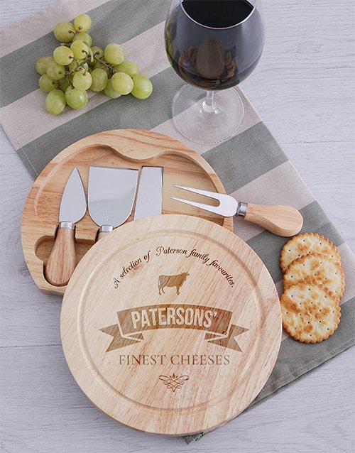 Finest Personalised Cheeseboard and Knives