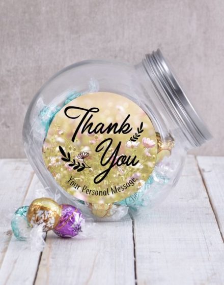 Personalized Thank You Floral Candy Jar