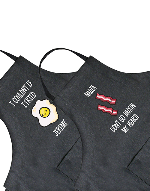 His and Hers Bacon Personalised Apron