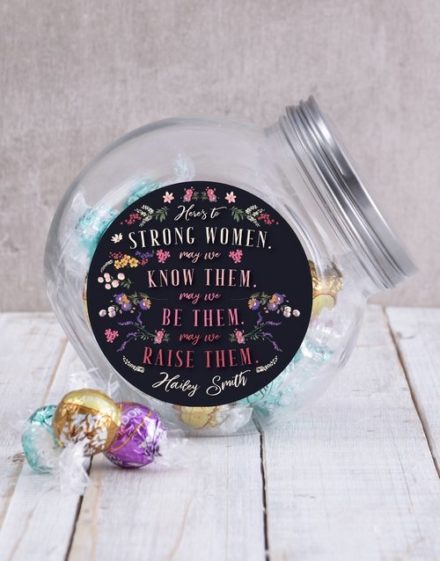 Personalized Strong Women Candy Jar