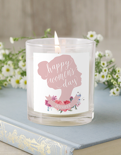 Personalised Silhouette Rose Scented Candle