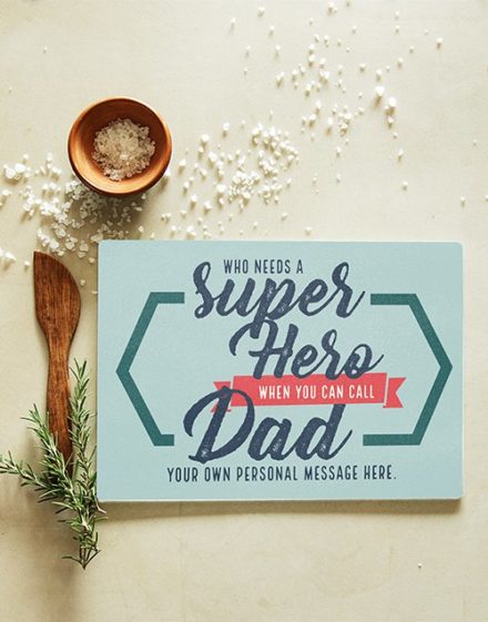 Super Dad Personalised Glass Chopping Board