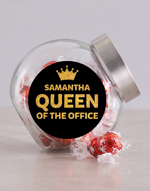 Personalized Queen Of The Office Candy Jar