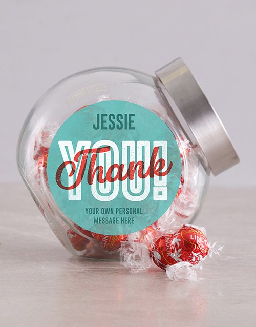 Personalized Vintage Thank You Candy Jar