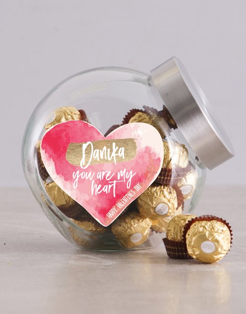 Personalized Watercolour Heart Candy Jar