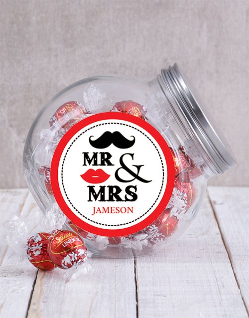 Personalized Mr & Mrs Lips Candy Jar