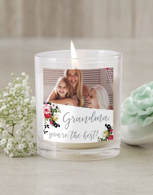 Personalised Grandma Photo Scented Candle