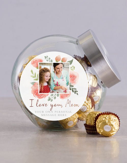 Personalized Floral Photo Candy Jar