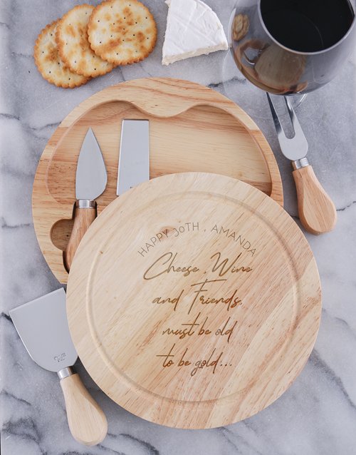 To Be Gold Personalised Cheese Board With Knives