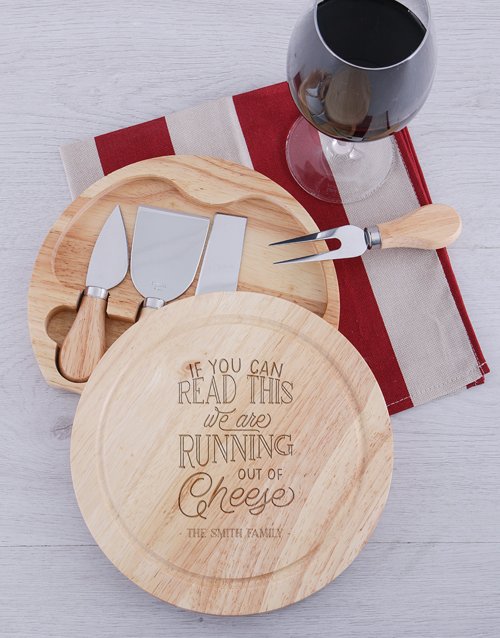 Out Of Personalised Cheese Board With Knives