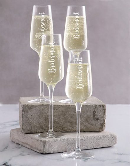 Personalised Bridesmaids Champagne Glass Set