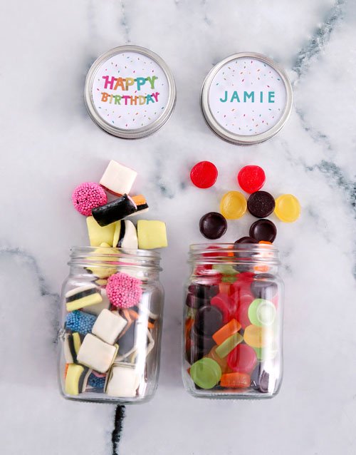 Personalized Birthday Mini Sweets Jars